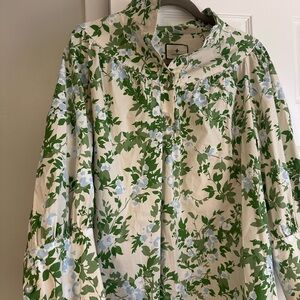Floral Green and Blue XXL Tuckernuck blouse